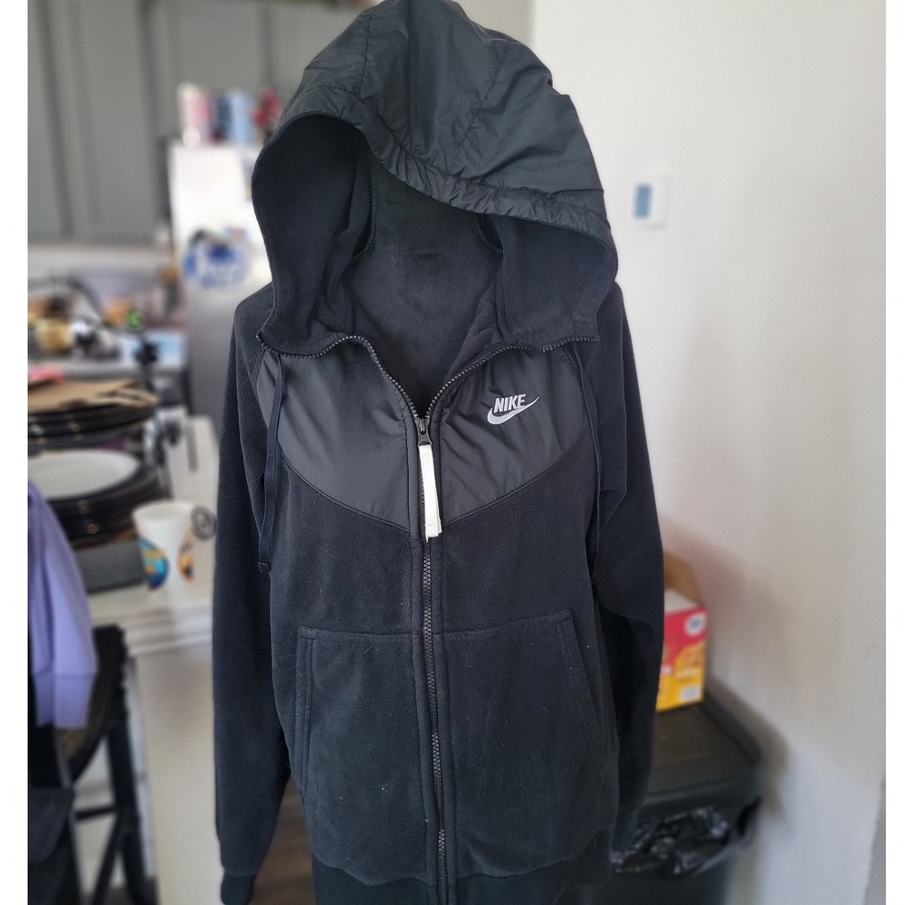 Nike Sportswear Windrunner Fleece Full Zip Hoodie Black Mens Small